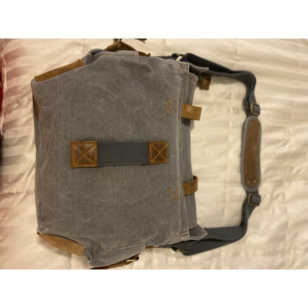 Go Plus Messenger Shoulder Bag With Canvas With Leather Accents - Picture 5 of 9